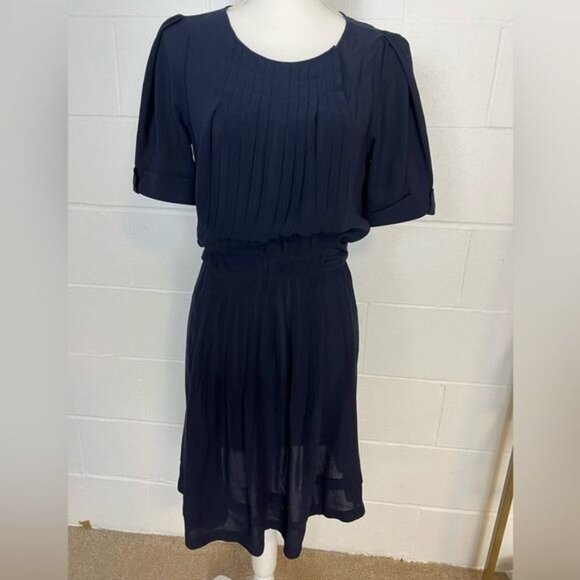 BALENCIAGA SILK Blue Dress With Pleating Size EU 38 - Picture 10 of 15